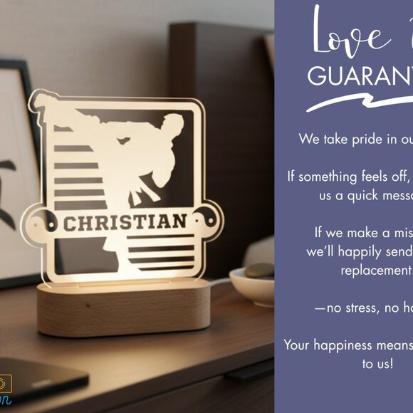 Personalized Martial Arts LED Night Light – Fun Karate Room Decor - Picture 6 of 8